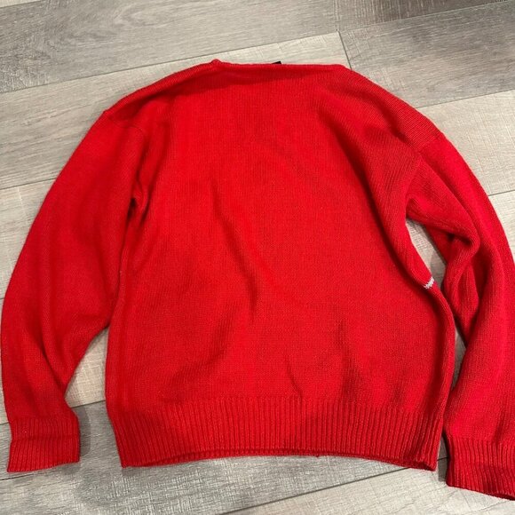 WORK IN PROGRESS BY GLADYS BAGLEY RED CHRISTMAS SWEATER SMALL WOMENS - Picture 8 of 8